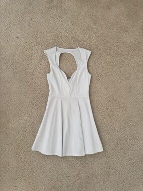 Tobi White Backless Fit-and-Flare Dress
